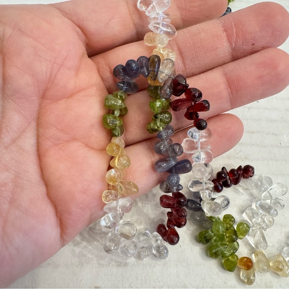 Natural Multi Gemstone Tear Drops Briolette Beaded Necklace 6-10 MM 38 Inch - Picture 12 of 16